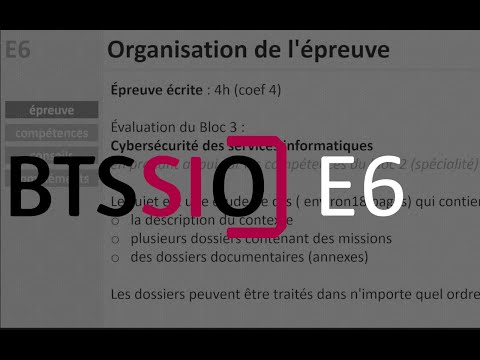 BTS SIO : épreuve E6