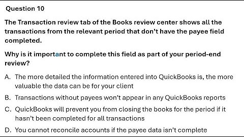 S5:Q10 | The Transaction review tab of the Books review center shows all the transactions