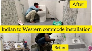 Today work Indian to western toilet fitting #MuthuplumbingAtoz #plumbingwork