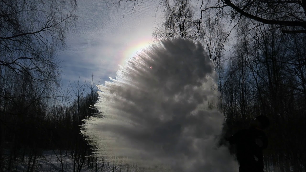 Boiling Effects Boiling water effect in -12°C Finnish Winter - YouTube