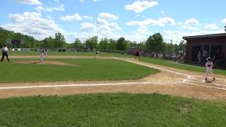 Justin MacPherson Reaches On An Error Vs Burnt Hills