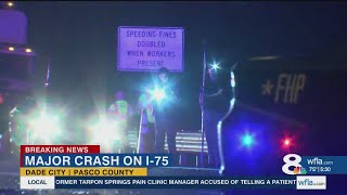 4 children, adult injured in crash on I-75 in Pasco County
