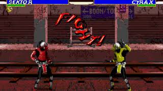 Sektor vs Cyrax - Ultimate Mortal Kombat 3 - Sega Genesis - Sega Mega Drive