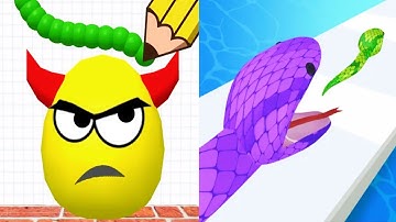 Draw To Smash vs Snake Run Race - Satisfying ASMR Gameplay All Levels