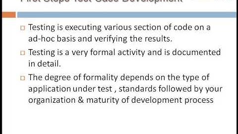 Software Testing Tutorial 10   Test Formality