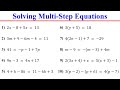 Solving Multi Step Equations │Algebra