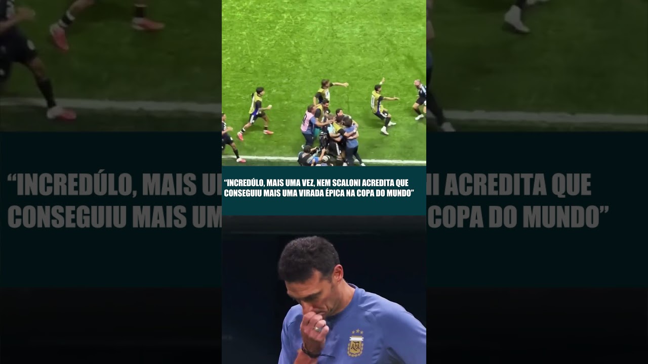 Atônito, mais uma vez, Lionel Scaloni parece não acreditar em mais uma virada da Argentina na Copa