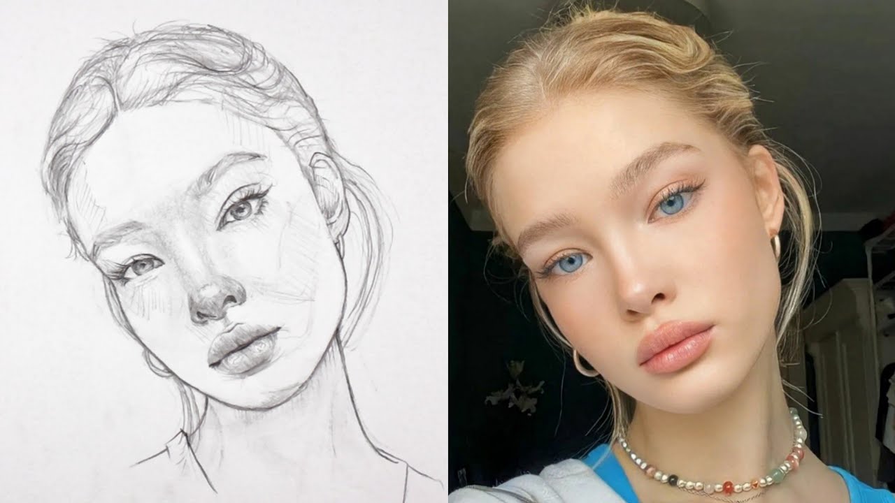 How to draw a Portrait | Using loomis method - YouTube