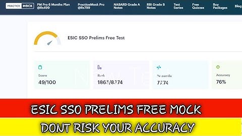 ESIC SSO mock score, PRACTICE MOCK, oliveboard