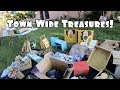 TOWN-WIDE YARD SALES | Last Big One Of The Season | Shop With Me + Haul