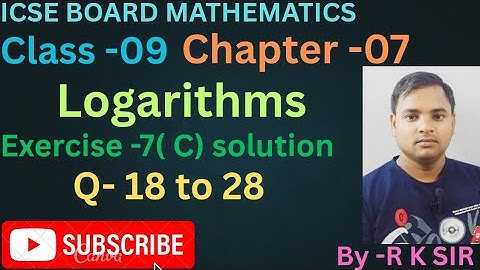 Icse board maths class -09 chapter -07 Logarithms exercise -7(C) solution from OP malhotra