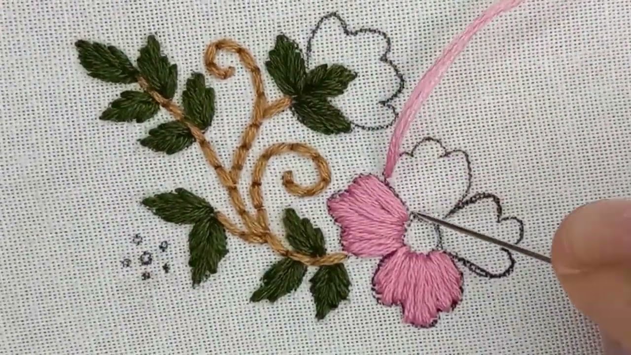 hand embroidery for beginners | unique embroidery tutorial | flower embroidery 