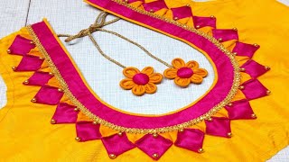 Simple and easy designer blouse back neck design || model blouse design || #madhurafashionkatta