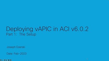Deploying vAPIC in a directly connected topology (L2) Part 1