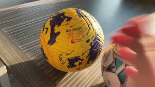 Champions league ball, and Premier league ￼Ball