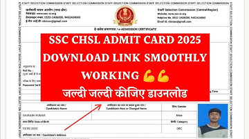 SSC CHSL Admit Card 2025 | SSC CHSL Admit Card 2025 Kaise Download Kare ?CHSL Admit Card Not Showing