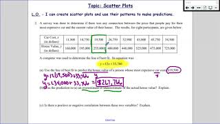 Using Equations to Make Scatter Plot Predictions
