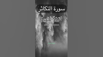 Surah Al Takasur by Yasser Dossari سورة التكاثر بصوت ياسر الدوسري #اكسبلور #quran #راحة_نفسية #لايك