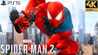 Marvel's Spider-Man 2 PS5 - Scarlet Spider Suit Free Roam Gameplay (4K 60FPS)