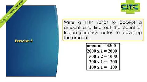 PHP Count Indian Currency Notes to Cover-up the Amount Video Tutorials