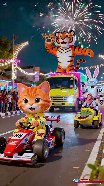 takbiran parade takbir keliling karakter harimau kucing rabbit #takbiran #idulfitri #rabbit #ai