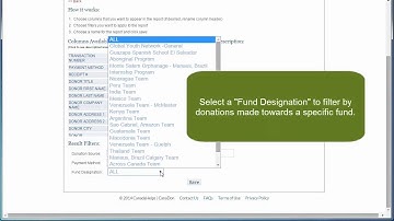 Create and Download Custom Donation Reports
