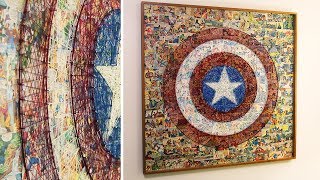 Giant Captain America Shield from String and Comic Strips