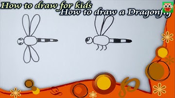 How to draw a dragonfly easy step by step for kids, VẼ CON CHUỒN CHUỒN