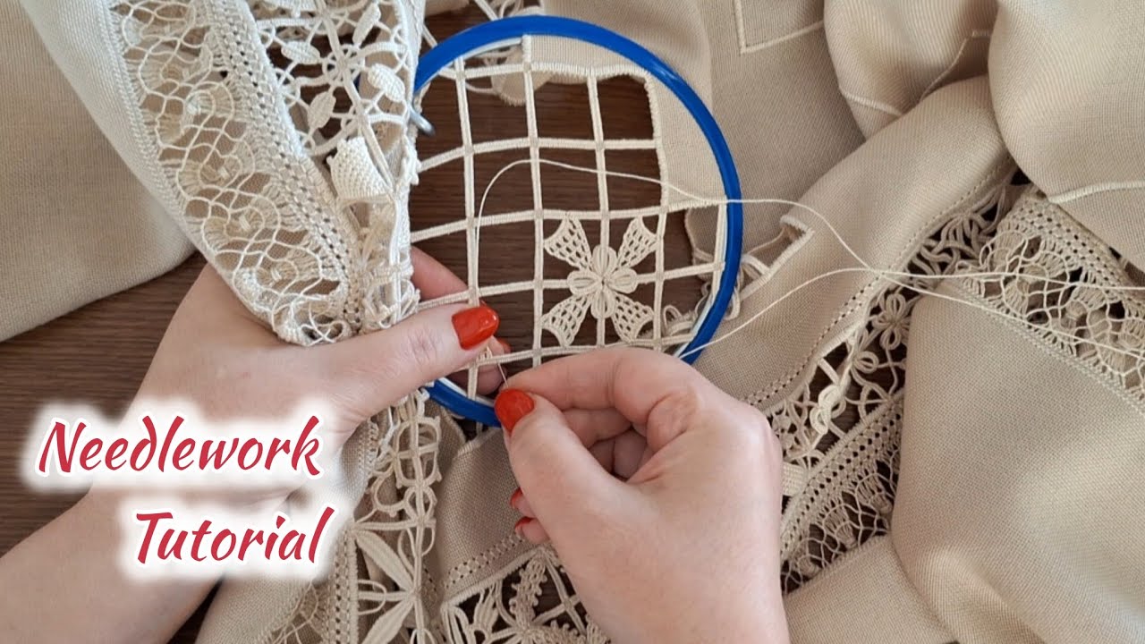 Hand embroidery ❤️ : Unique needlework tutorial step by step for beginners , reticello embroidery 