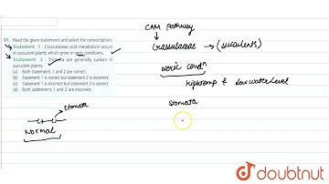 Read the given statements and select the correct option. Statement 1: Crassulacean acid metaboli...