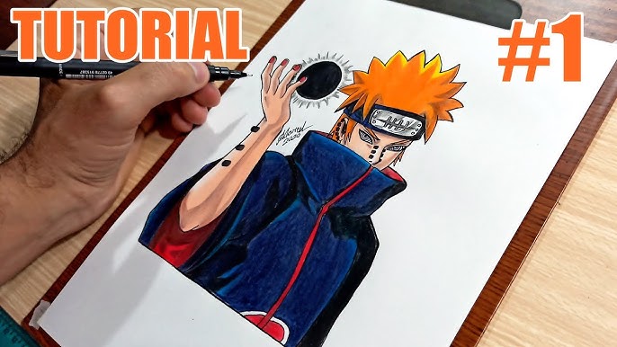 Como Desenhar Pain (Akatsuki-Naruto), Fácil e Rápido  Anime canvas art,  Glowing art, Anime character drawing