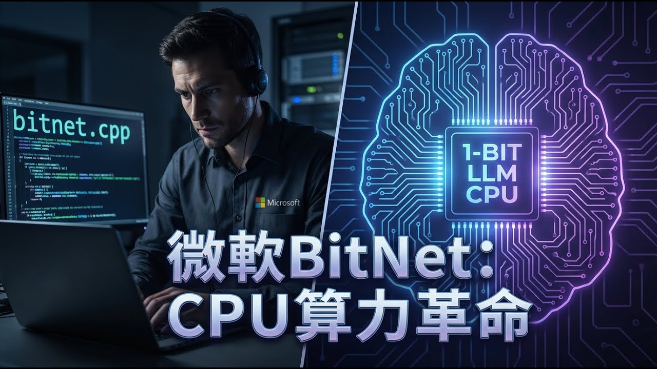 微軟官方 bitnet.cpp 橫空出世！CPU 效能提升 6 倍，能耗狂降 70% - YouTube
