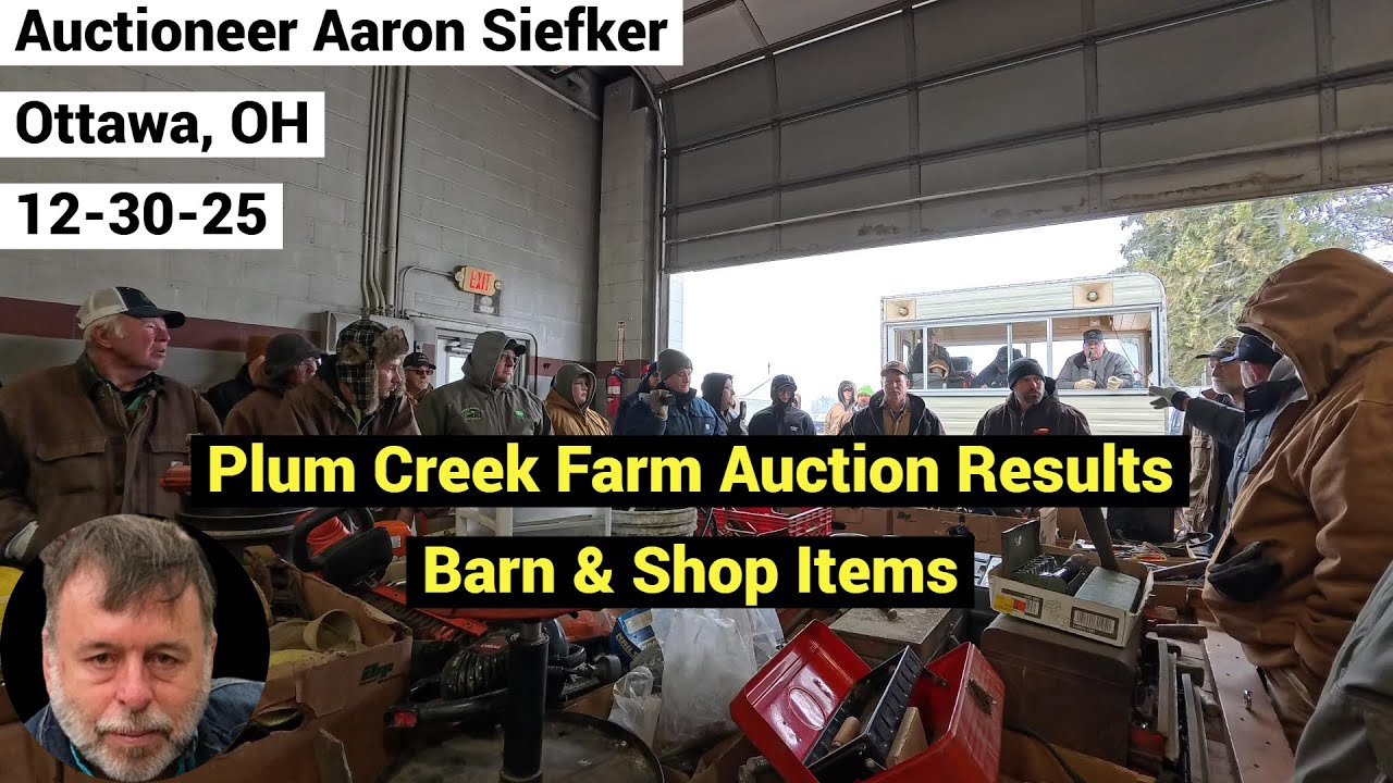 Результаты аукциона - Аукционист Аарон Сифкер продает предметы из сарая и мастерской с повозки - ...