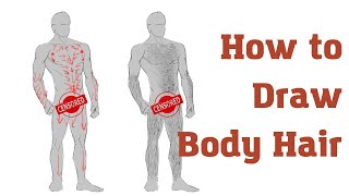 How to DRAW BODY HAIR | EASY TUTORIAL