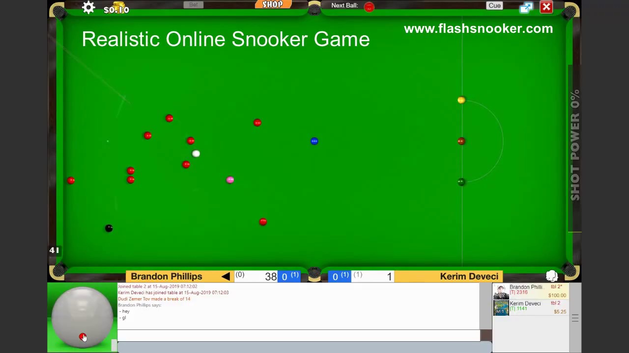 Play Online Snooker Game - Flash Snooker