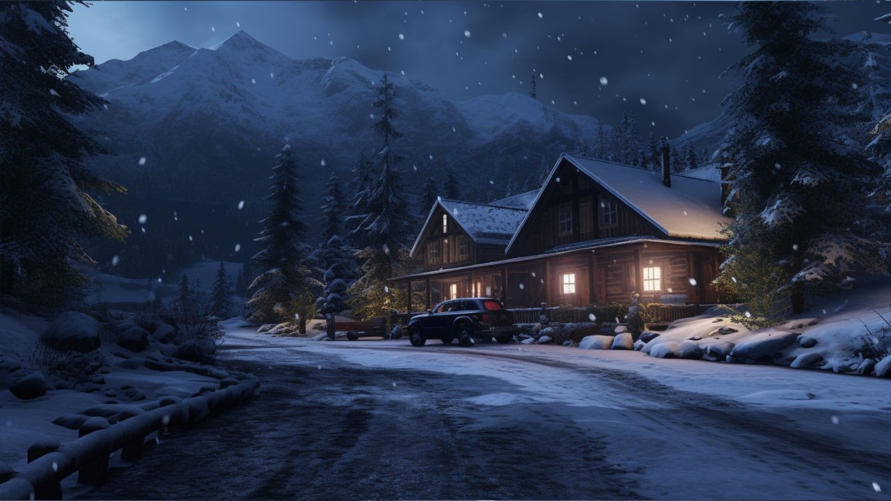 The sounds of snowstorms and winter winds help you sleep soundly | Heavy snowfall in the village