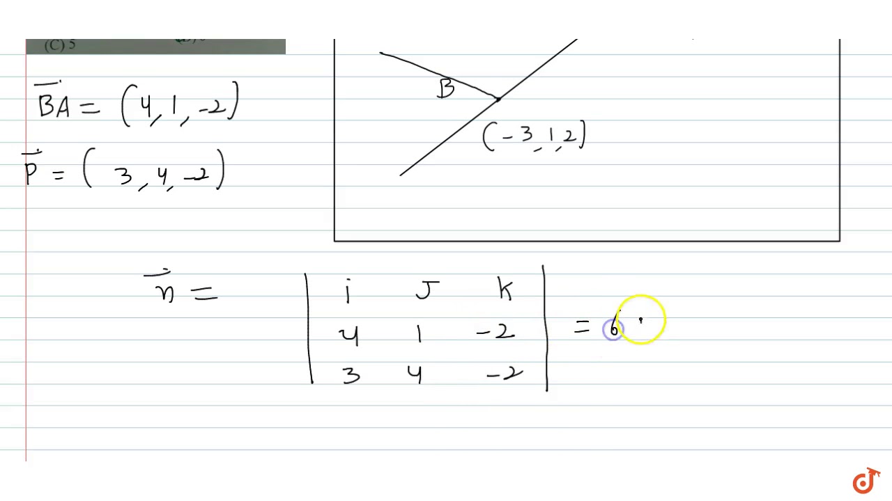 If The Equation Of The Plane Passing Through 1 2 0 And Which Contains The Line X 3 3 Youtube