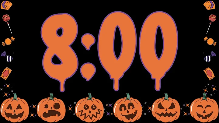 8 Minute Fun Halloween Jack-o'-lantern and Candy Timer (No Music, Spooky Alarm at End)