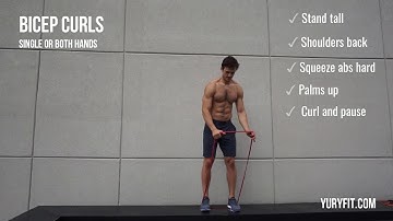 How to do Bicep curls with resistance bands | YuryFit
