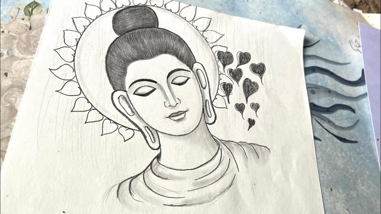 Lord Buddha easy drawing for beginners || Buddha sketch || Buddha pornima  drawing - YouTube
