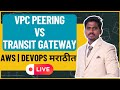 AWS VPC Peering vs Transit Gateway | Live AWS Networking Class | Marathi