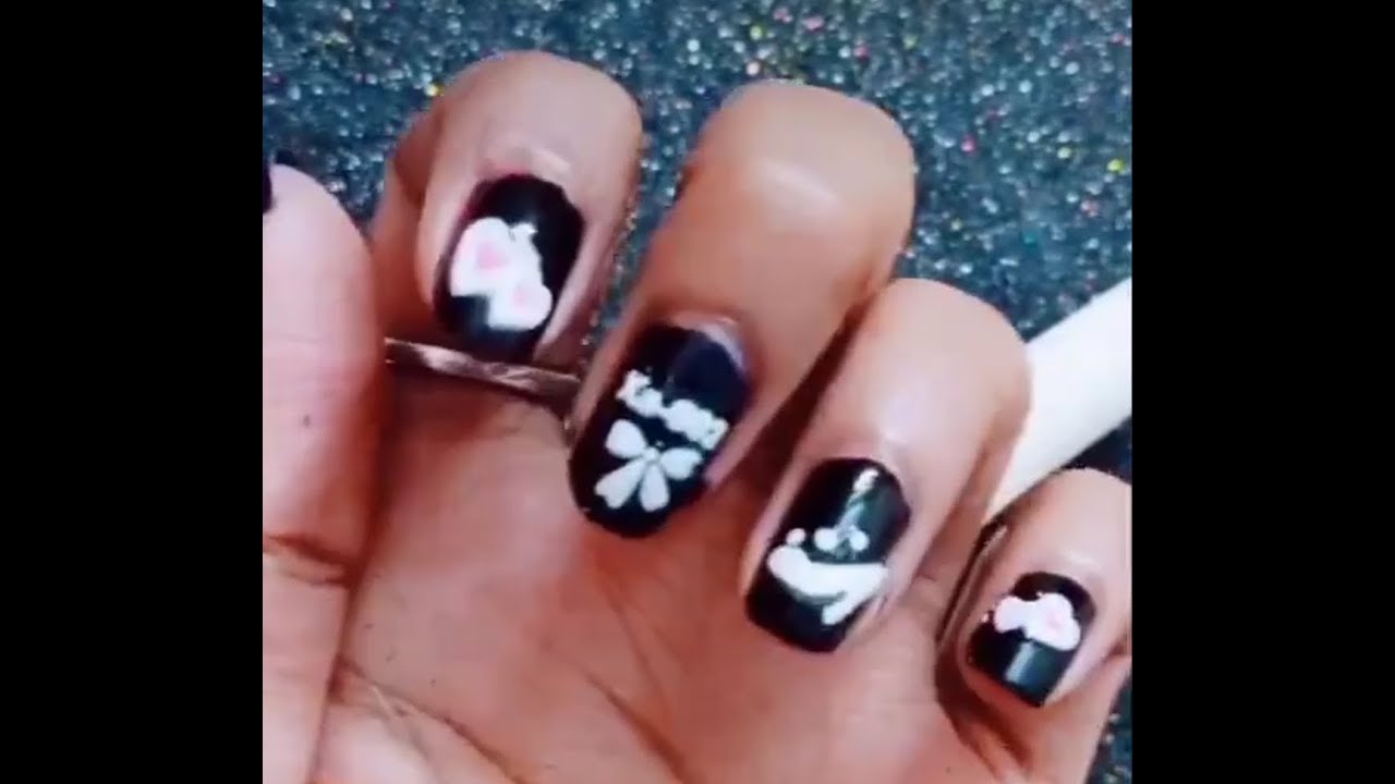 3D nail art /easy nail art by using stickers / how to do nail art by