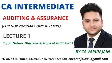 CA Inter Audit Demo Lecture 1 | Nature, Objective & Scope of Audit Part 1