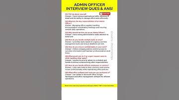 Admin Officer Interview Questions and Answers