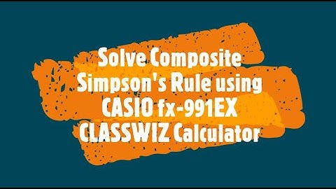 .Solve Composite Simpson