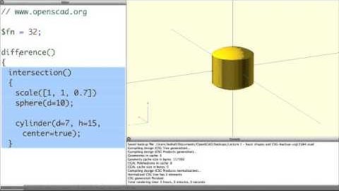 Openscad Lecture 1 - basic shapes and CSG