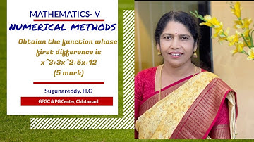Obtain the function when its first difference is x^3+3x^2+5x=12