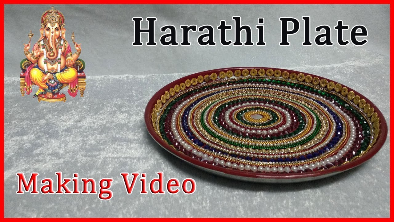 DIY Decorative Harathi Plate / Aarti Thali Plate Kruthi DIY Craft