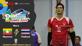 🔴 Man’s volleyball : MYANMAR VS  THAILAND || 21’’ST ASEAN UNIVERSITY GAMES 2024