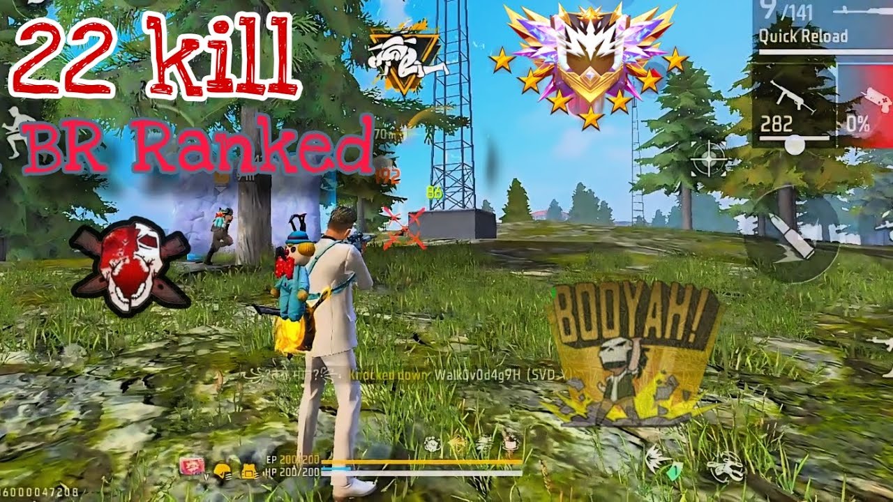 FREE FIRE BR RANKED 22 KILL IN THE ENDING BOOYAH NEW PLAYER GAME PLAY ...